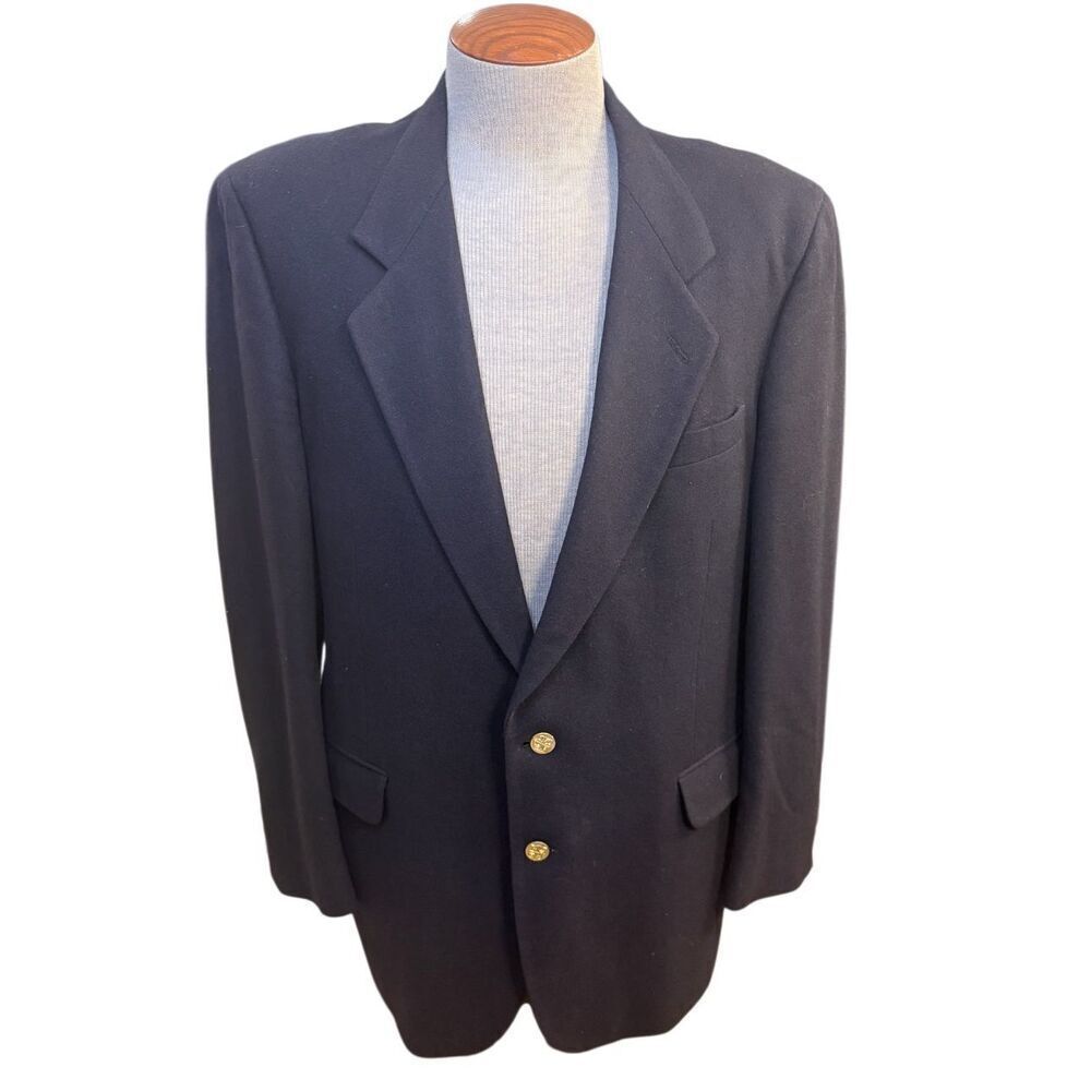 Antonio Parillo Cashmere/Wool Sport Coat Blazer 44L Vtg Gold Buttons Italy